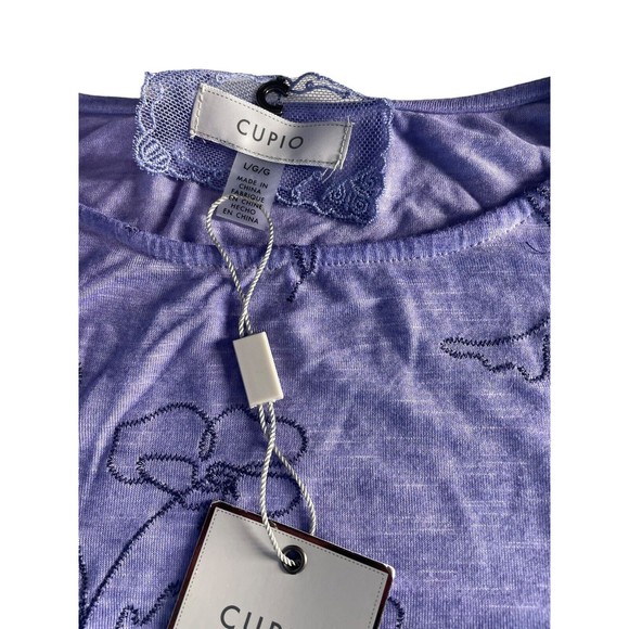 NWT Cupio Women’s Large Pretty Floral Violet Blouse Spring Summer Asymmetrical - Picture 8 of 16